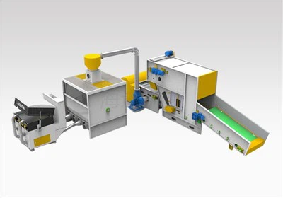 Monteringslinje för skärning och fyllning av svamp